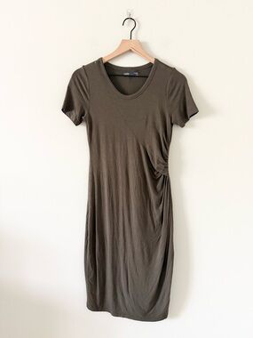 Pea in the Pod Maternity Short Sleeve Olive Twist-Waist Dress Size XS